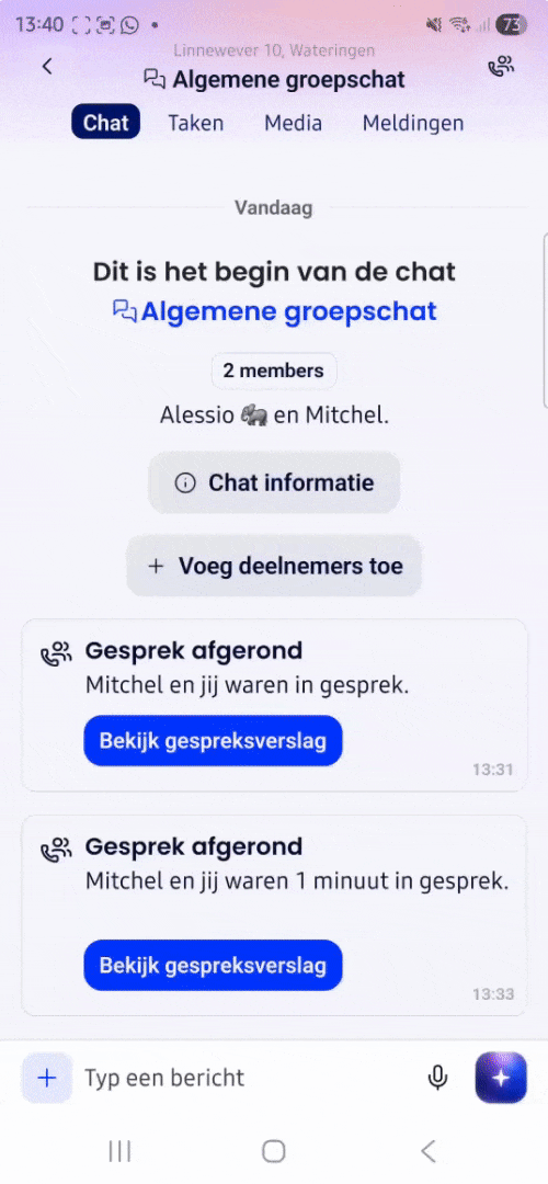 Gesprekverslag in projectchat-1