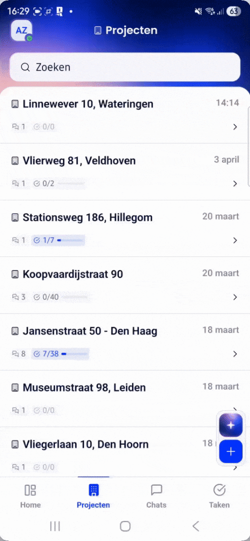 Inbox chat aanmaken