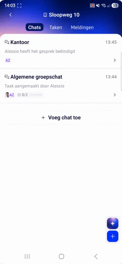 Nieuwe mobiele app swipen